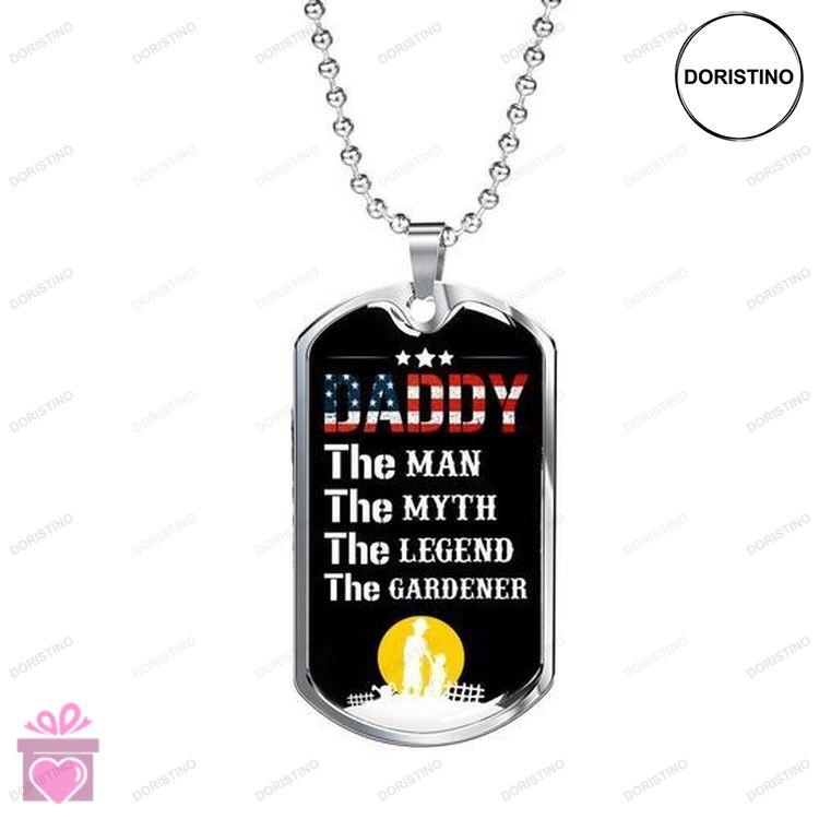 Dad Dog Tag Custom Picture Fathers Day Daddy The Man The Myth The Legend Dog Tag Necklace Gift For D Doristino Trending Necklace