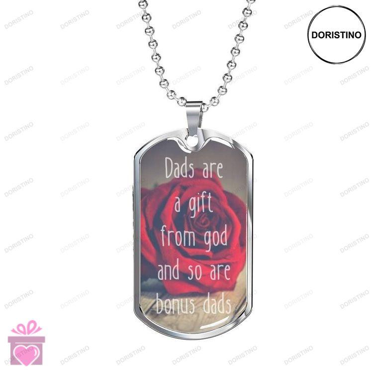 Dad Dog Tag Custom Picture Fathers Day Dads Are A Gift From God Dog Tag Necklace Gift For Bonus Dadd Doristino Trending Necklace