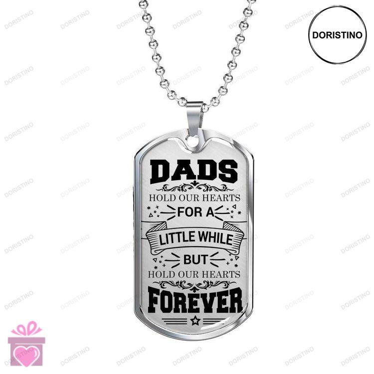 Dad Dog Tag Custom Picture Fathers Day Dads Hold Our Hearts Forever Dog Tag Necklace Gift For Dad Doristino Awesome Necklace