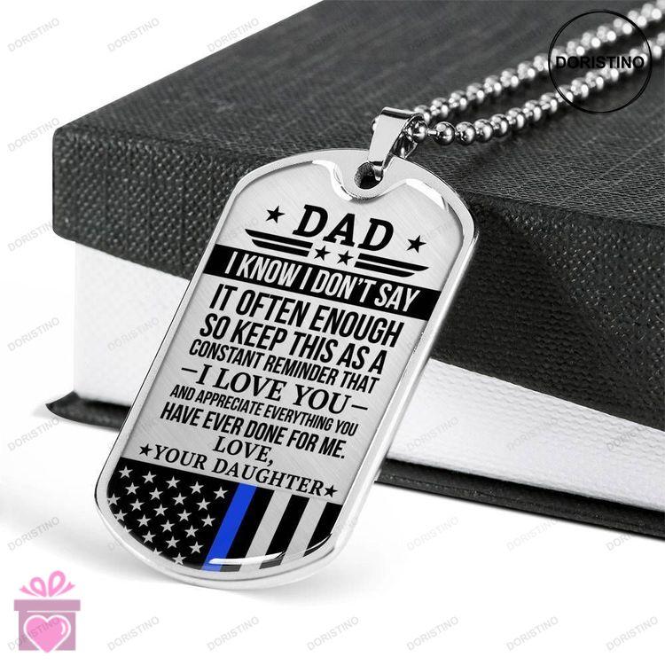 Dad Dog Tag Custom Picture Fathers Day Daughter Gift For Dad Dog Tag Necklace Loved And Appreciated Doristino Trending Necklace