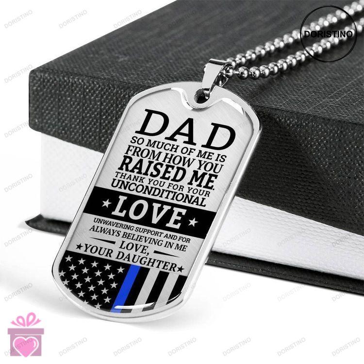Dad Dog Tag Custom Picture Fathers Day Daughter Gift For Dad Dog Tag Necklace Thank For Unconditiona Doristino Awesome Necklace