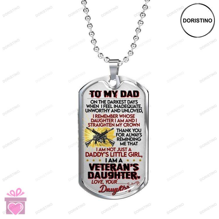 Dad Dog Tag Custom Picture Fathers Day Daughter Giving Dad I A A Veterans Daughter Dog Tag Necklace Doristino Limited Edition Necklace