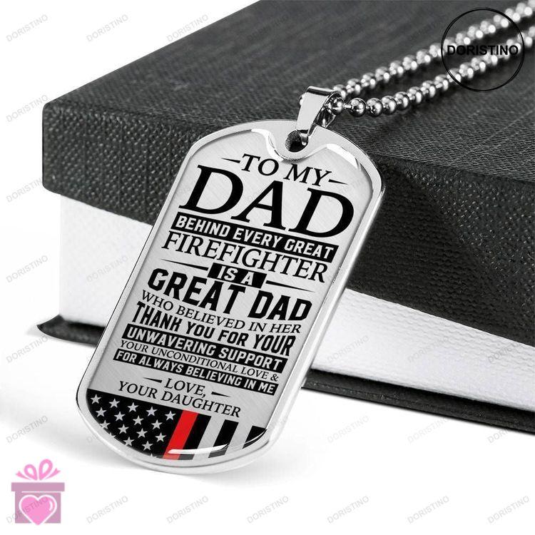 Dad Dog Tag Custom Picture Fathers Day Dog Tag Firefighters Dad Unconditional Love Daughter Dog Tag Doristino Awesome Necklace