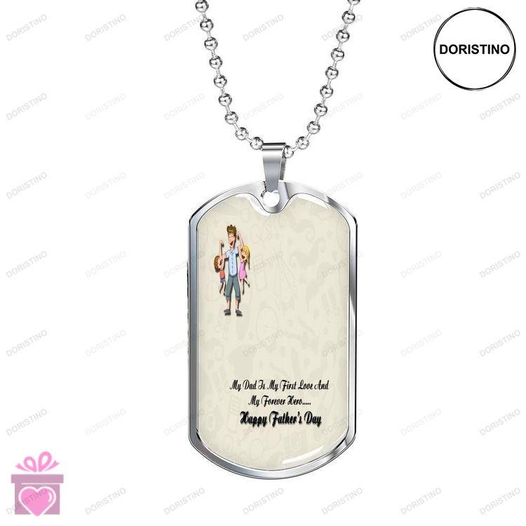 Dad Dog Tag Custom Picture Fathers Day Dog Tag First Love And Forever Hero Dog Tag Necklace For Fath Doristino Trending Necklace