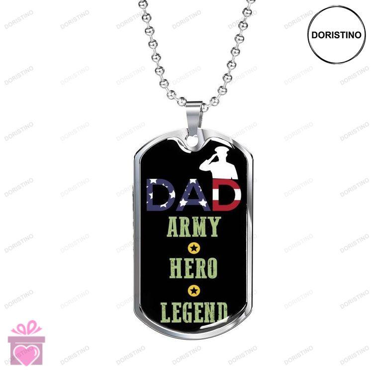 Dad Dog Tag Custom Picture Fathers Day Dog Tag For Army Dad Hero And Legend Dog Tag Necklace Doristino Limited Edition Necklace