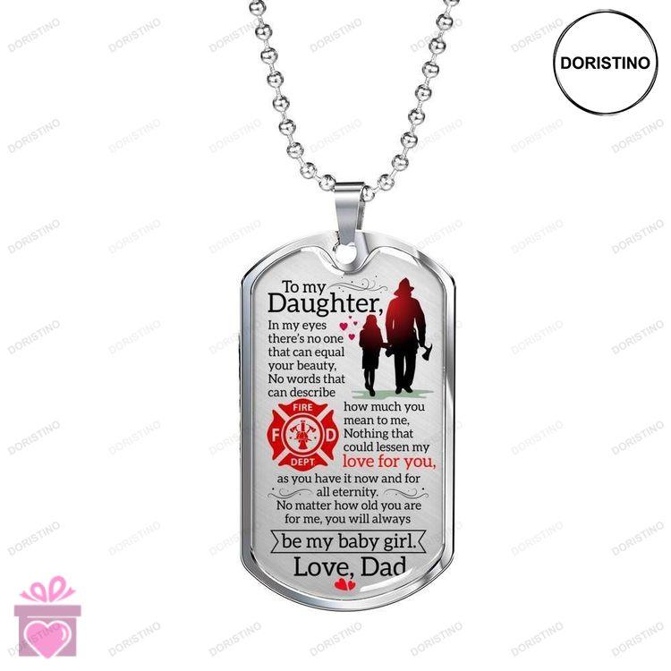 Dad Dog Tag Custom Picture Fathers Day Dog Tag For Daughter Dog Tag Necklace Silver Necklace Youre A Doristino Trending Necklace