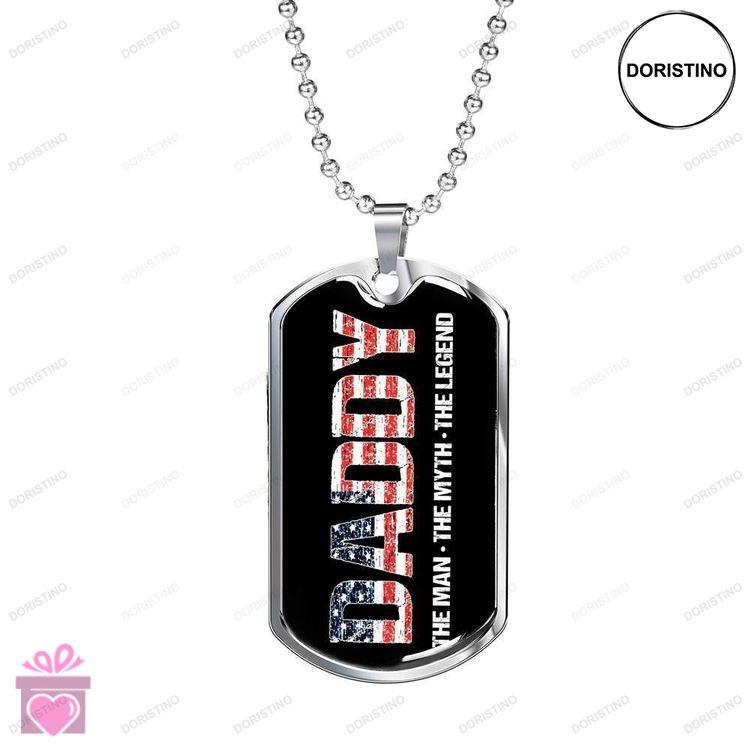 Dad Dog Tag Custom Picture Fathers Day Dog Tag For Fathers Day Daddy The Man Myth And Legend Dog Tag Doristino Trending Necklace