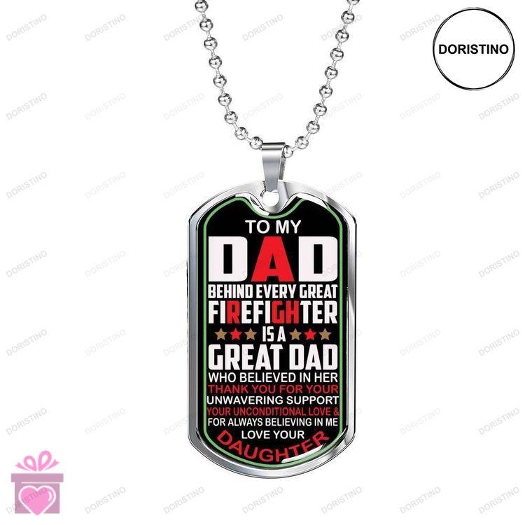 Dad Dog Tag Custom Picture Fathers Day Dog Tag For Firefighter Dad You Are The Best Dad Ever Dog Tag Doristino Trending Necklace
