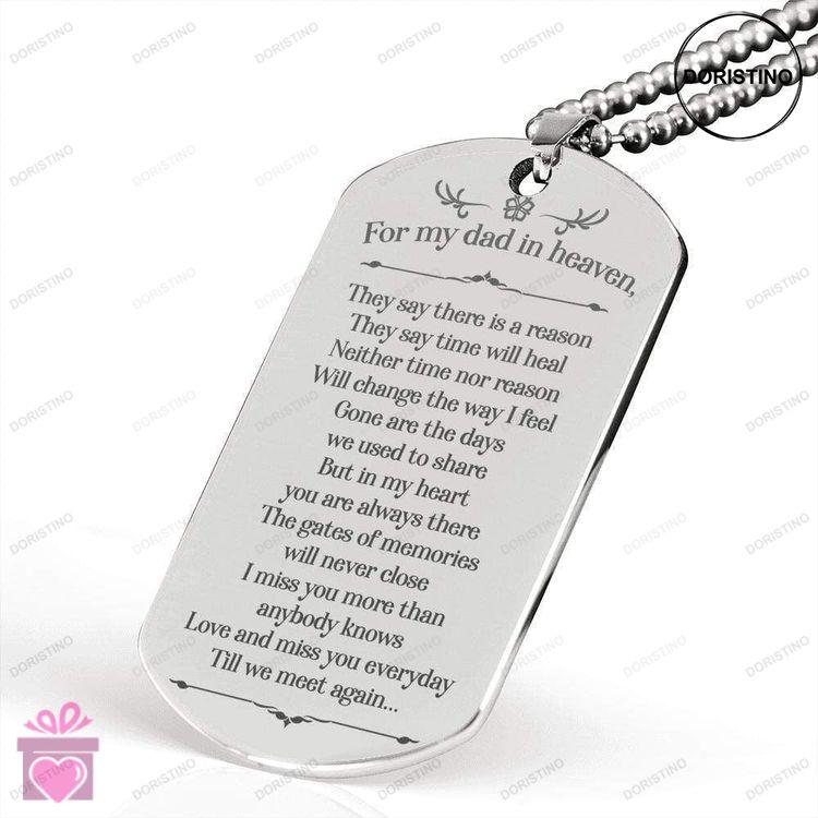 Dad Dog Tag Custom Picture Fathers Day Dog Tag For My Dad In Heaven Luxury Dog Tag Necklace Custom E Doristino Trending Necklace
