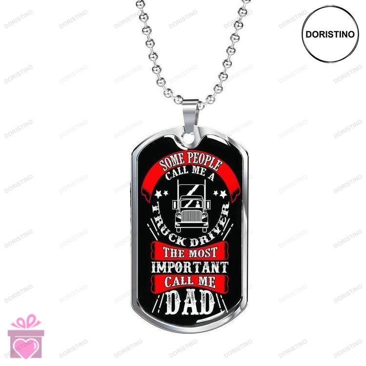 Dad Dog Tag Custom Picture Fathers Day Dog Tag For Truck Driver Dad Dog Tag Necklace To My Father Doristino Awesome Necklace