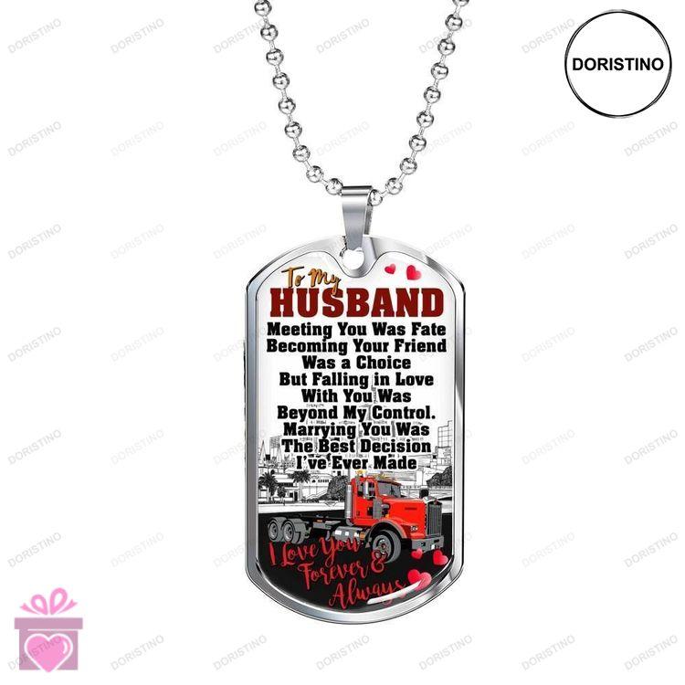 Dad Dog Tag Custom Picture Fathers Day Dog Tag For Trucker- Premium Dog Tag Necklace Doristino Trending Necklace