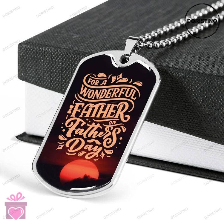Dad Dog Tag Custom Picture Fathers Day Dog Tag For Wonderful Father Dog Tag Necklace Doristino Awesome Necklace