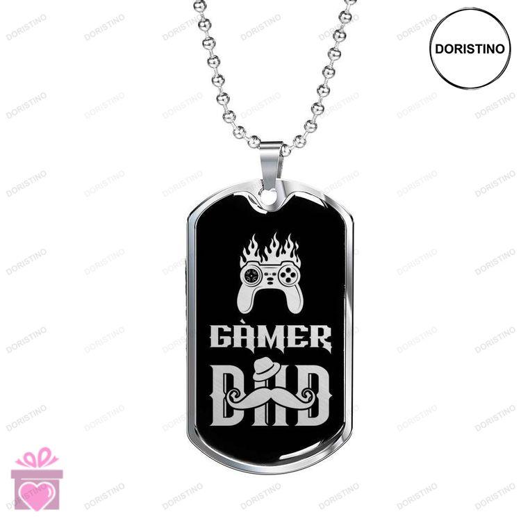 Dad Dog Tag Custom Picture Fathers Day Dog Tag Gamer Dad Dog Tag Necklace Giving Dad Doristino Limited Edition Necklace