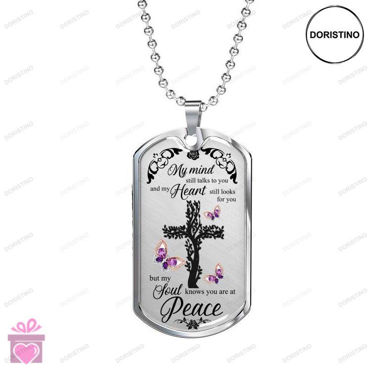 Dad Dog Tag Custom Picture Fathers Day Dog Tag Giving Dad Gem Butterflies Tree Of Life Faith Cross D Doristino Limited Edition Necklace