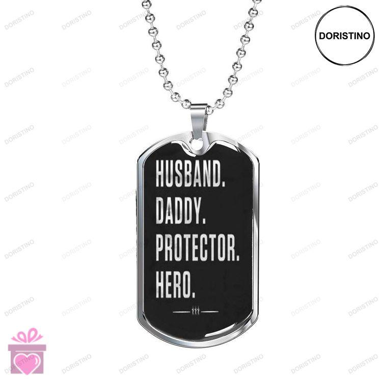 Dad Dog Tag Custom Picture Fathers Day Dog Tag Husband Daddy Protector Hero Dog Tag Necklace Gifts F Doristino Awesome Necklace
