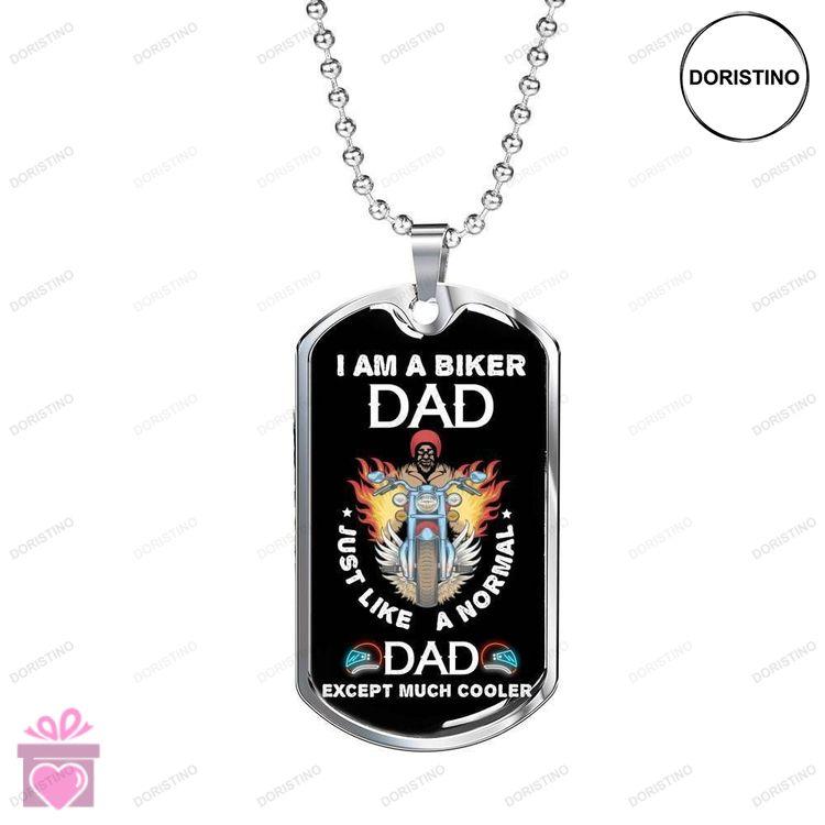 Dad Dog Tag Custom Picture Fathers Day Dog Tag I Am A Biker Dad Dog Tag Necklace Gift For Men Doristino Awesome Necklace