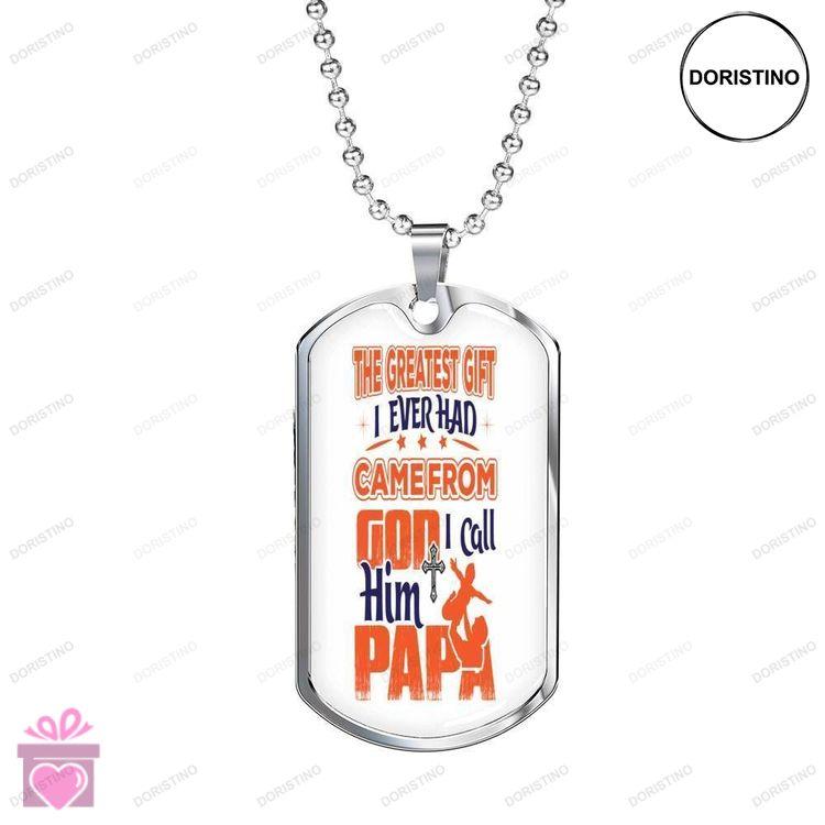 Dad Dog Tag Custom Picture Fathers Day Dog Tag I Call Him Papa Dog Tag Necklace For Dad Doristino Awesome Necklace