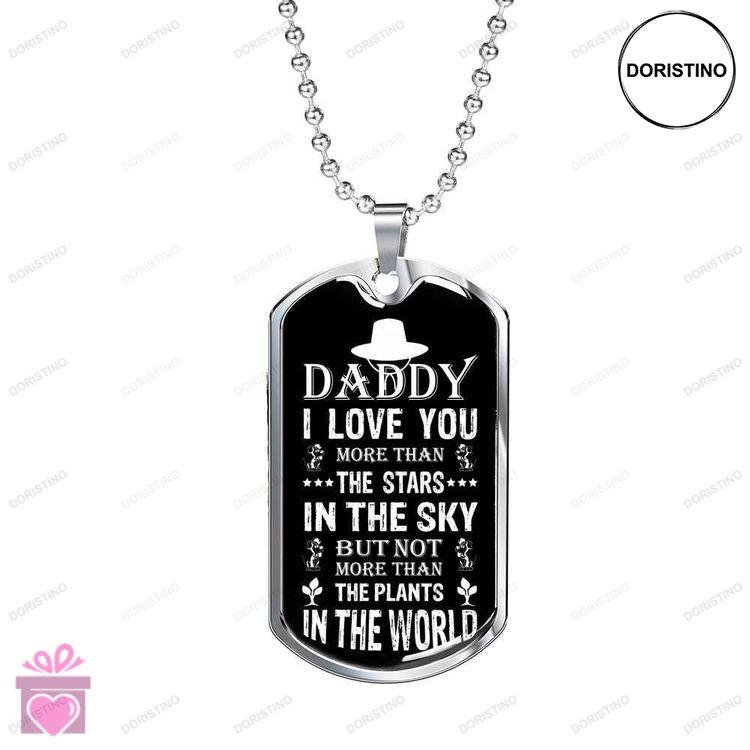 Dad Dog Tag Custom Picture Fathers Day Dog Tag Necklace Gift For Daddy Love You More Than The Stars Doristino Limited Edition Necklace