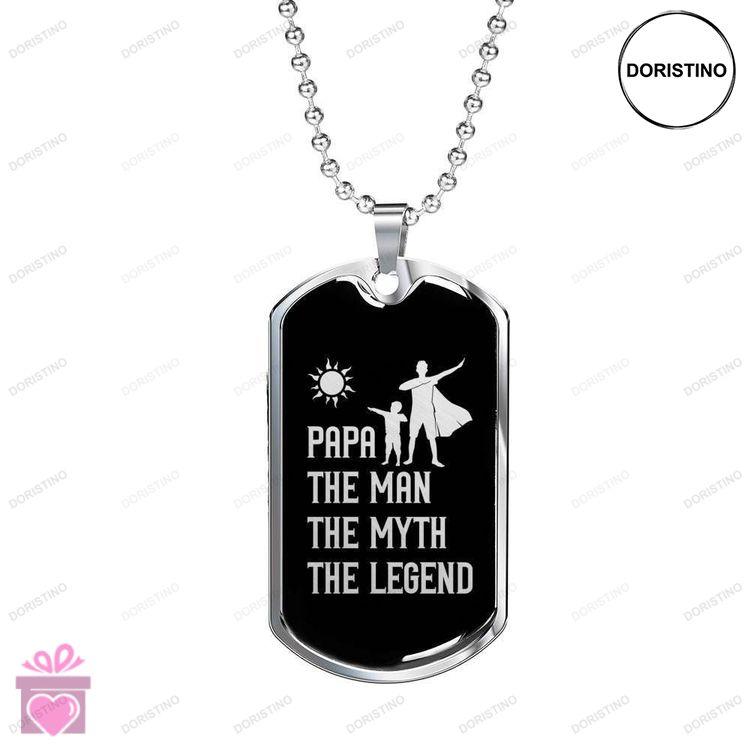 Dad Dog Tag Custom Picture Fathers Day Dog Tag Necklace Gift For Papa The Man The Myth The Legend Doristino Awesome Necklace