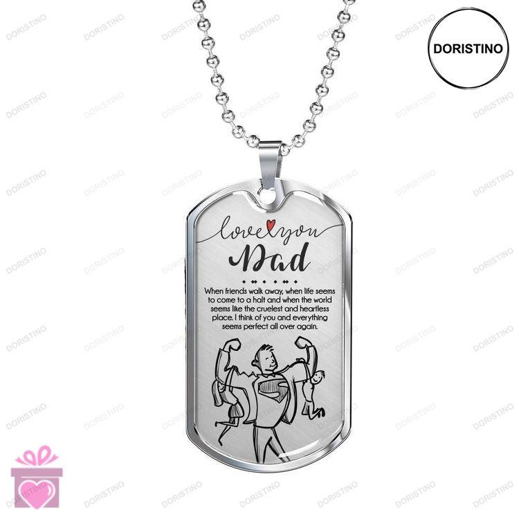 Dad Dog Tag Custom Picture Fathers Day Dog Tag Necklace Love You Dad Birthday Gift For Father Doristino Trending Necklace
