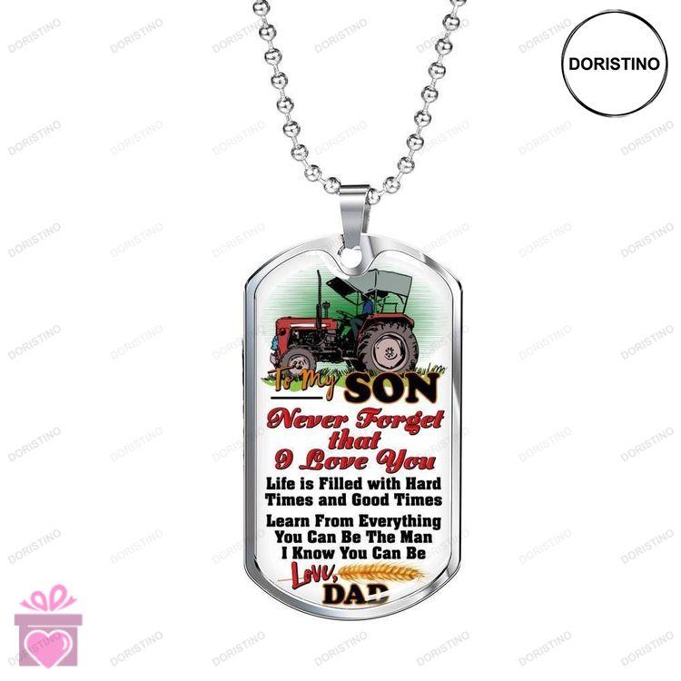 Dad Dog Tag Custom Picture Fathers Day Farmer Dad Gift For Son Dog Tag Custom Picture Necklace Doristino Limited Edition Necklace