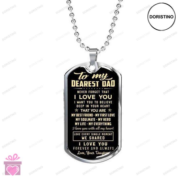 Dad Dog Tag Custom Picture Fathers Day Father Husband Protector Hero Patriotic Dog Tag Necklace For Doristino Limited Edition Necklace