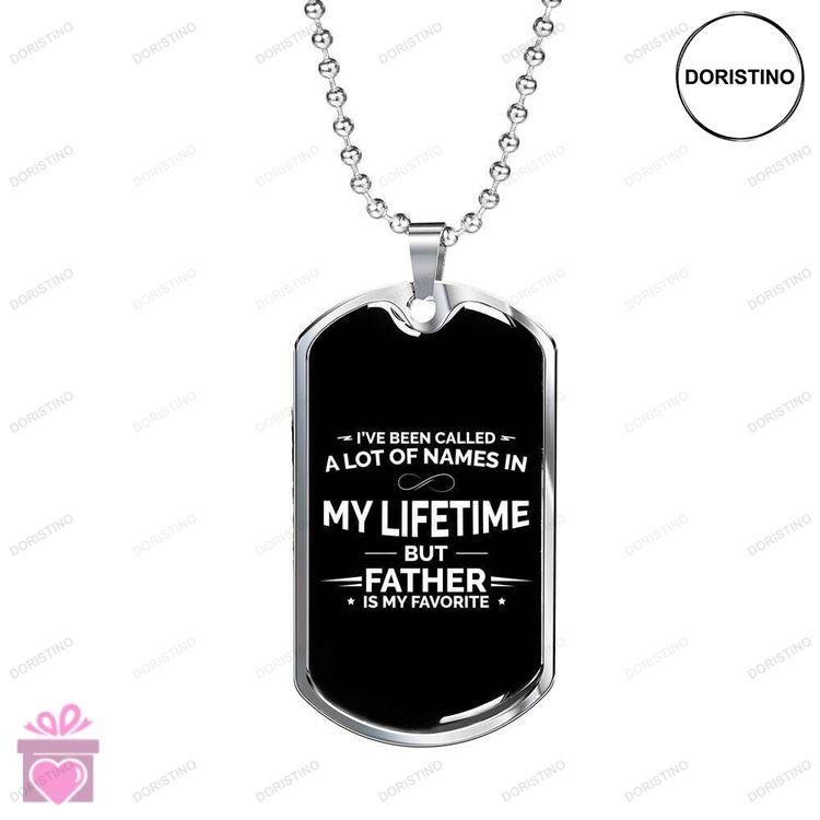 Dad Dog Tag Custom Picture Fathers Day Father Is My Favorite Dog Tag Necklace For Dad Doristino Limited Edition Necklace