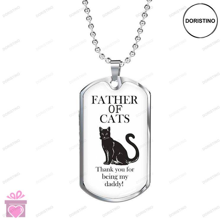 Dad Dog Tag Custom Picture Fathers Day Father Of Cats Dog Tag Necklace Gift For Papa Doristino Trending Necklace