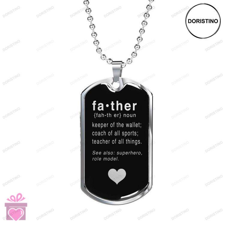 Dad Dog Tag Custom Picture Fathers Day Father Who Keeper Of The Wallet Giving Dad Dog Tag Necklace Doristino Limited Edition Necklace