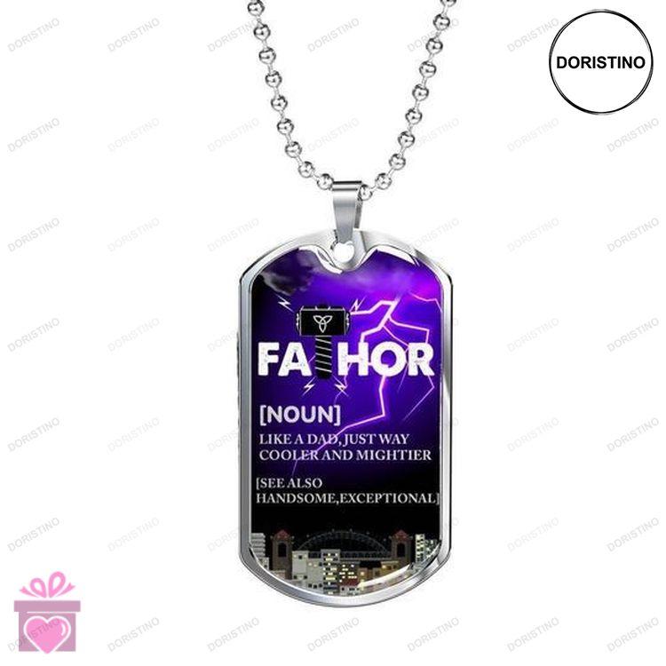 Dad Dog Tag Custom Picture Fathers Day Fathor Just Way Cooler And Mightier Dog Tag Necklace Gift For Doristino Limited Edition Necklace