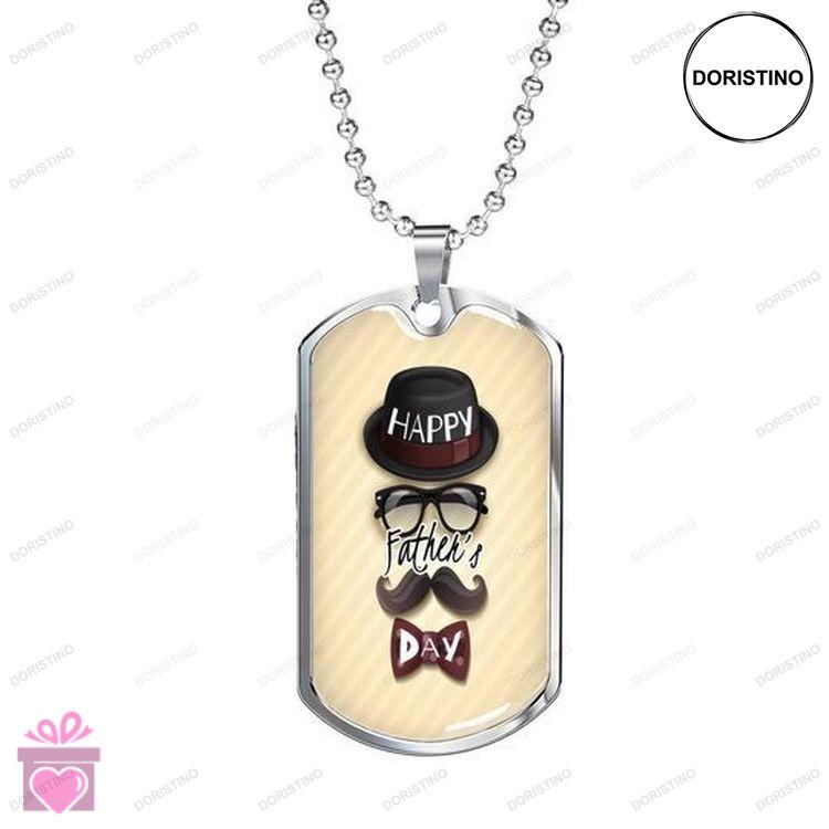 Dad Dog Tag Custom Picture Fathers Day Funny Gift For Dad Happy Fathers Day Dog Tag Necklace Doristino Awesome Necklace