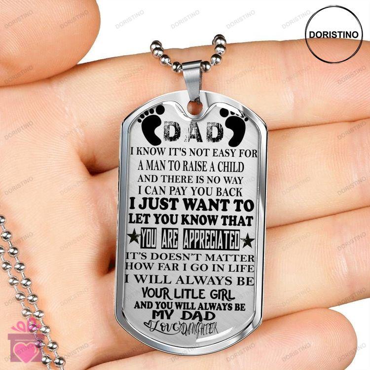 Dad Dog Tag Custom Picture Fathers Day Gift Always Be My Little Girl Dog Tag Military Chain Necklace Doristino Trending Necklace