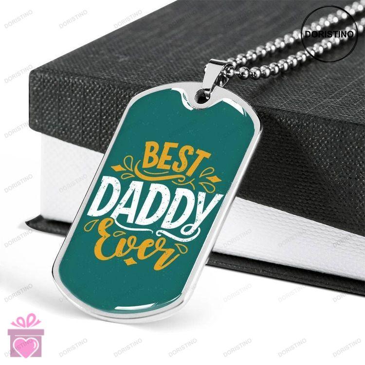 Dad Dog Tag Custom Picture Fathers Day Gift Best Daddy Ever Dog Tag Military Chain Necklace Gift For Doristino Trending Necklace