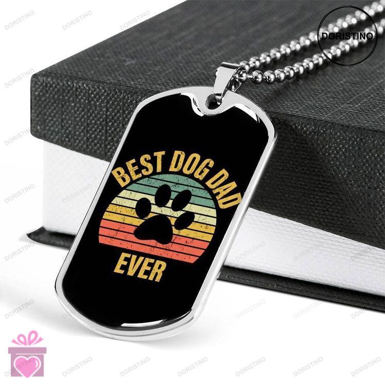 Dad Dog Tag Custom Picture Fathers Day Gift Best Dog Dad Ever Dog Tag Military Chain Necklace For Da Doristino Trending Necklace