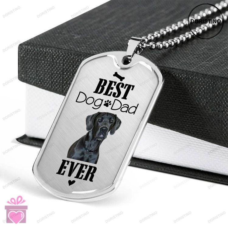 Dad Dog Tag Custom Picture Fathers Day Gift Best Dog Dad Ever Dog Tag Military Chain Necklace Gift F Doristino Trending Necklace