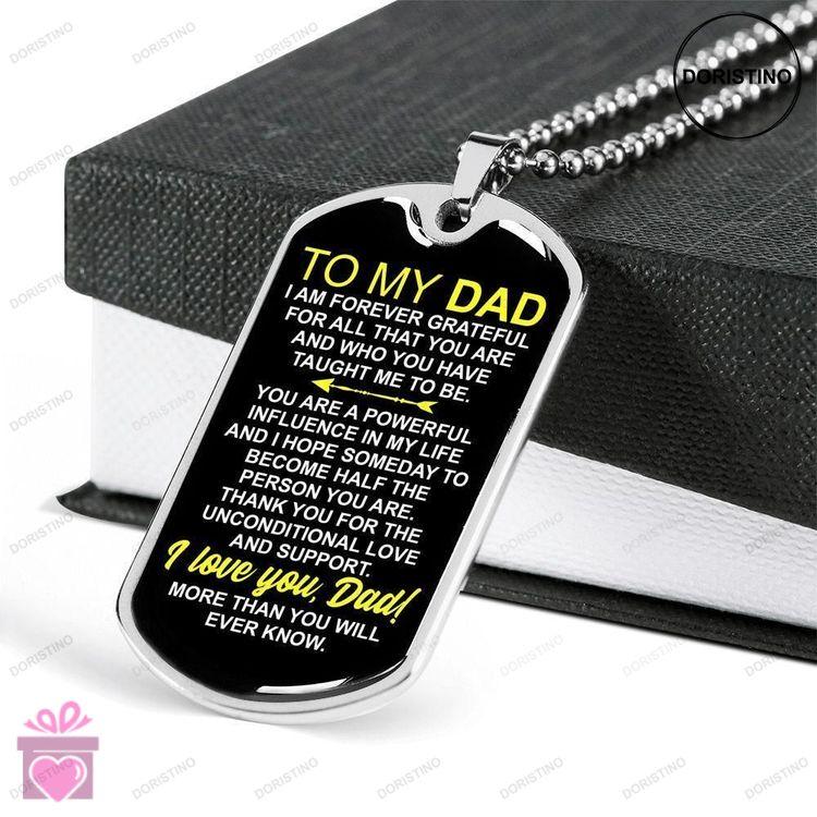 Dad Dog Tag Custom Picture Fathers Day Gift Birthday Gift For Dad Dog Tag Military Chain Necklace I Doristino Limited Edition Necklace