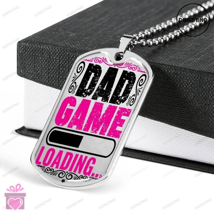 Dad Dog Tag Custom Picture Fathers Day Gift Dad Game Loading Dog Tag Military Chain Necklace For Dad Doristino Awesome Necklace