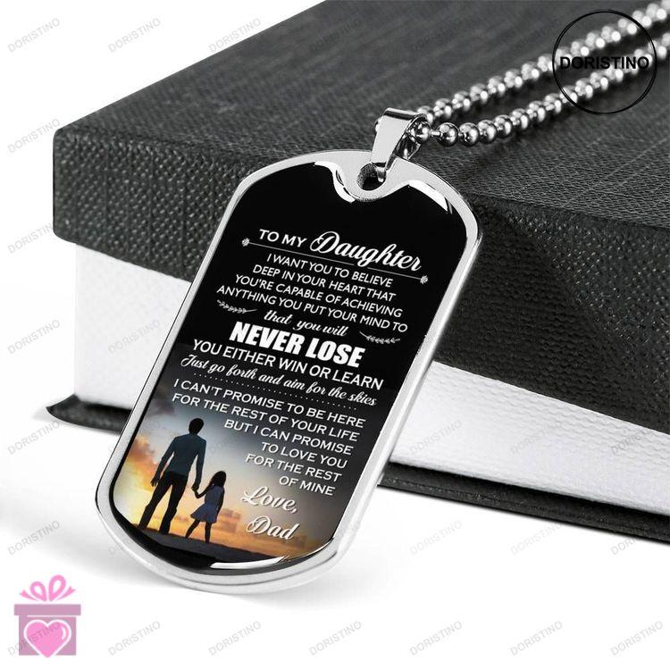 Dad Dog Tag Custom Picture Fathers Day Gift Dad Gift For Daughter Engraved Dog Tag Military Chain Ne Doristino Trending Necklace