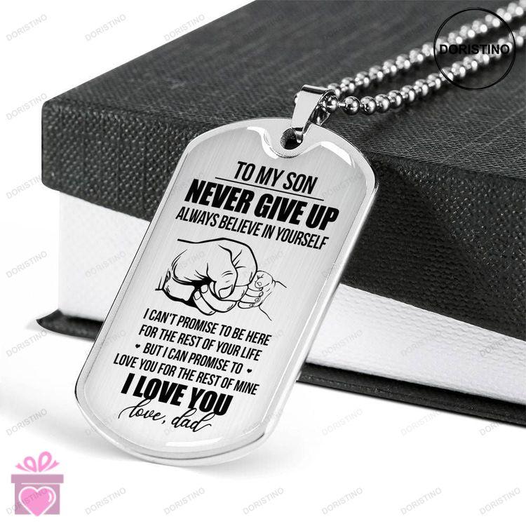 Dad Dog Tag Custom Picture Fathers Day Gift Dad Gift For Son Engraved Dog Tag Military Chain Necklac Doristino Limited Edition Necklace