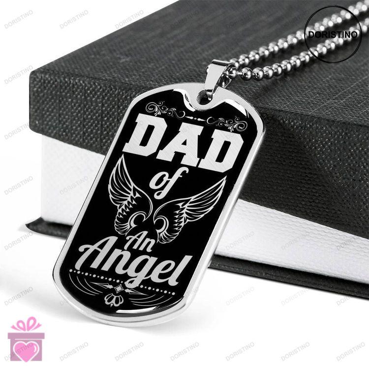 Dad Dog Tag Custom Picture Fathers Day Gift Dad Of An Angel Dog Tag Military Chain Necklace Gift For Doristino Limited Edition Necklace