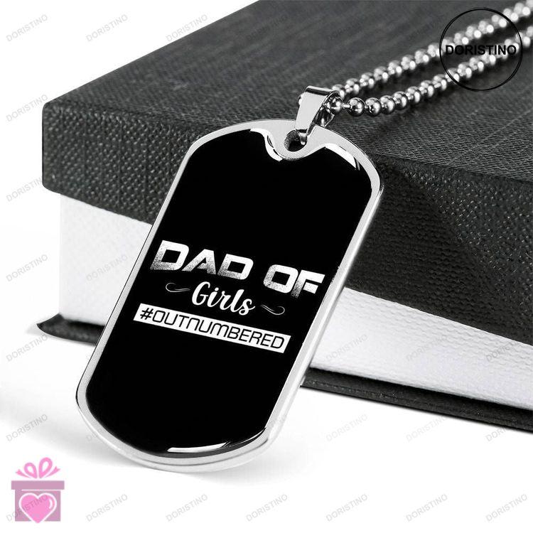 Dad Dog Tag Custom Picture Fathers Day Gift Dad Of Girls Dog Tag Military Chain Necklace Gift For Da Doristino Limited Edition Necklace