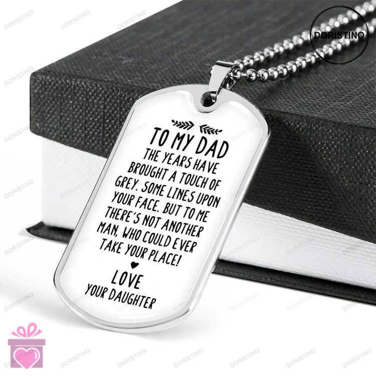 Dad Dog Tag Custom Picture Fathers Day Gift Daughter Giving Dad Love You Dog Tag Military Chain Neck Doristino Awesome Necklace