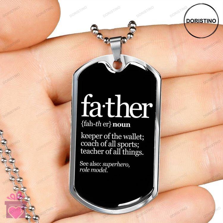 Dad Dog Tag Custom Picture Fathers Day Gift Dog Tag Military Chain Necklace For Father Dog Tag Doristino Awesome Necklace