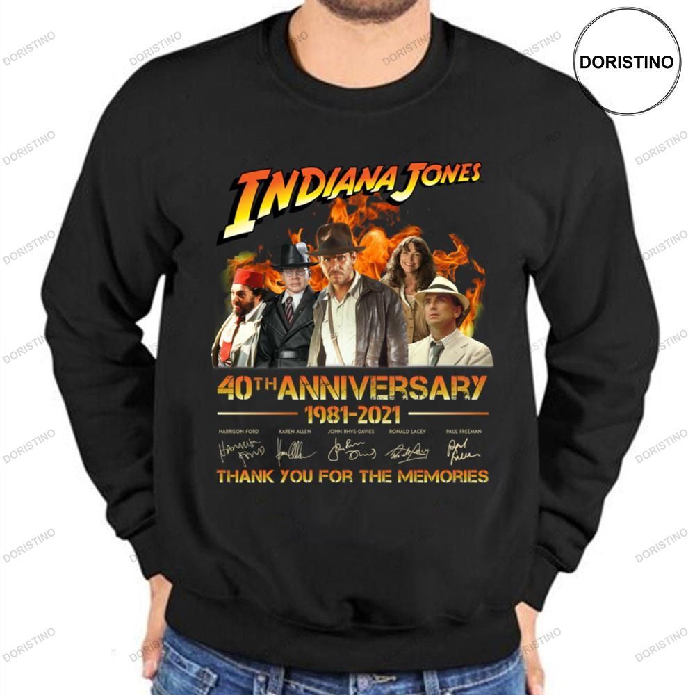 Indiana Jones 40th Anniversary 1981-2021 Thank You For The Memories Shirt