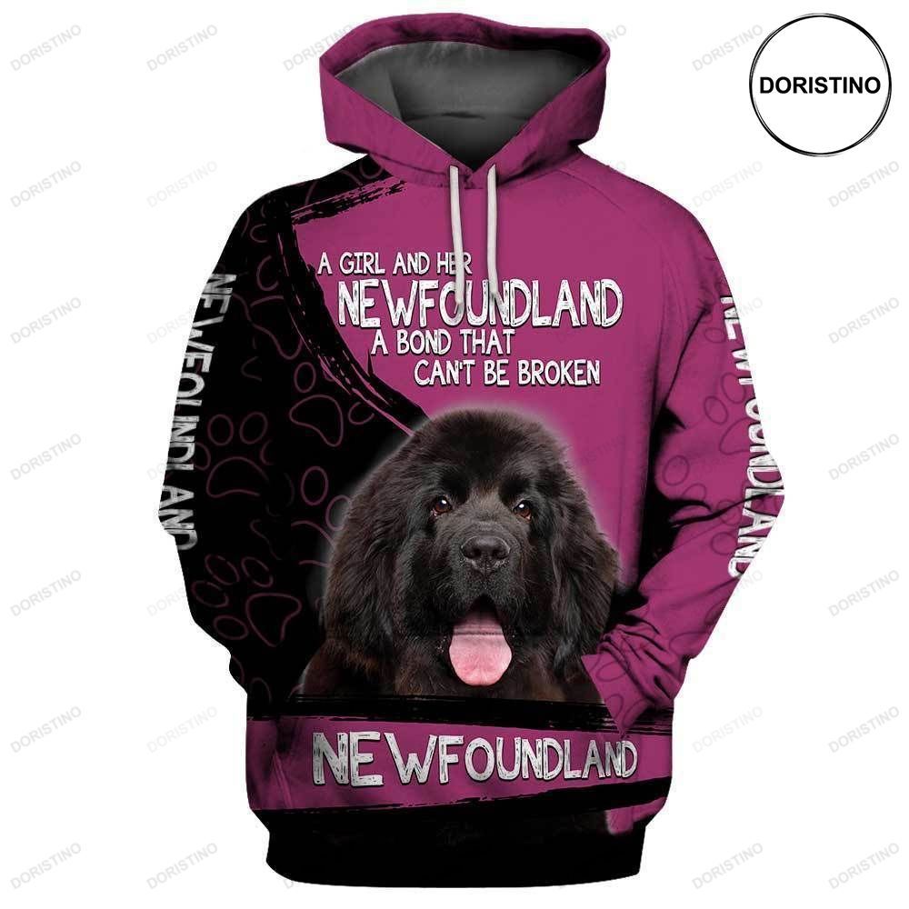 Newfoundland A Girl And Her Newfoundland A Bond That Cant Be Broken All Over Print Hoodie
