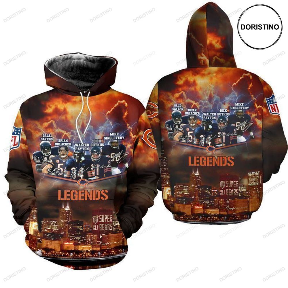 Nfl Chicago Bears Legends Limited Edition 3d Hoodie