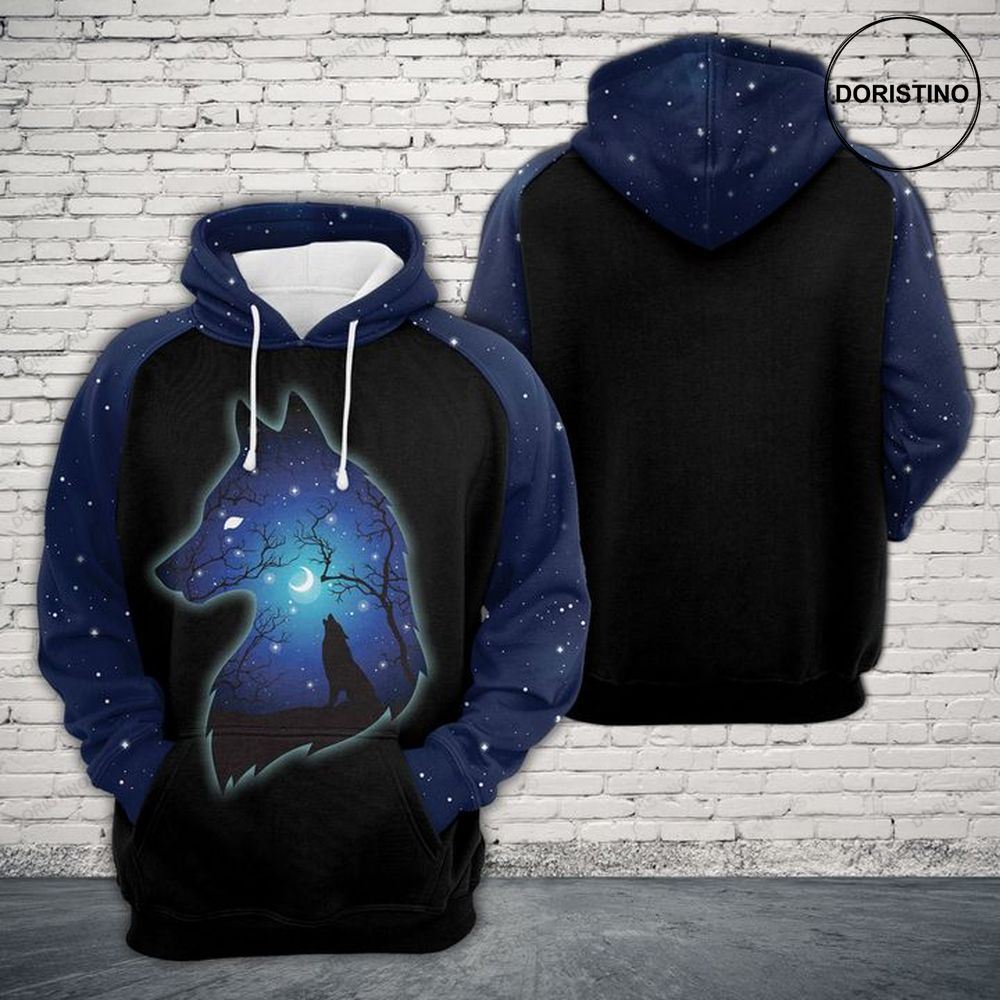 Night Wolf Awesome 3D Hoodie