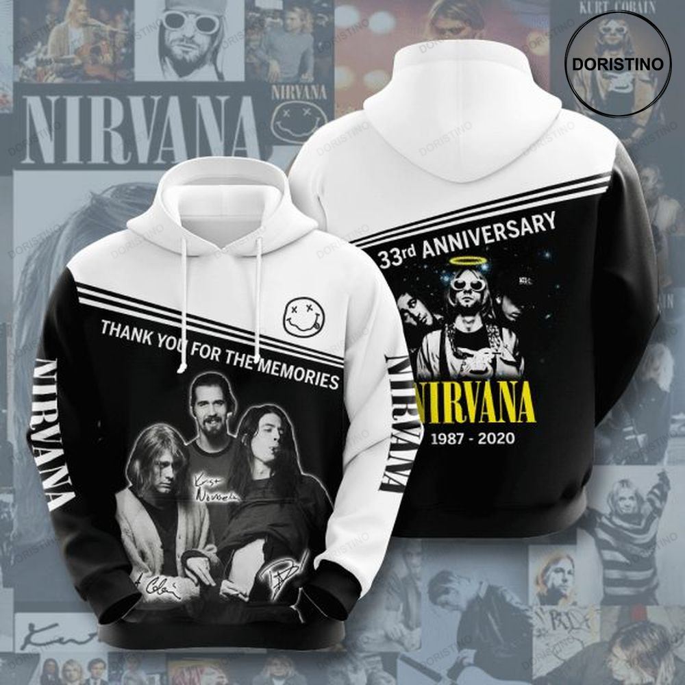 Nirvana 33th Anniversary 1987 2020 Signature Design Gift For Fan Custom Ed All Over Print Hoodie