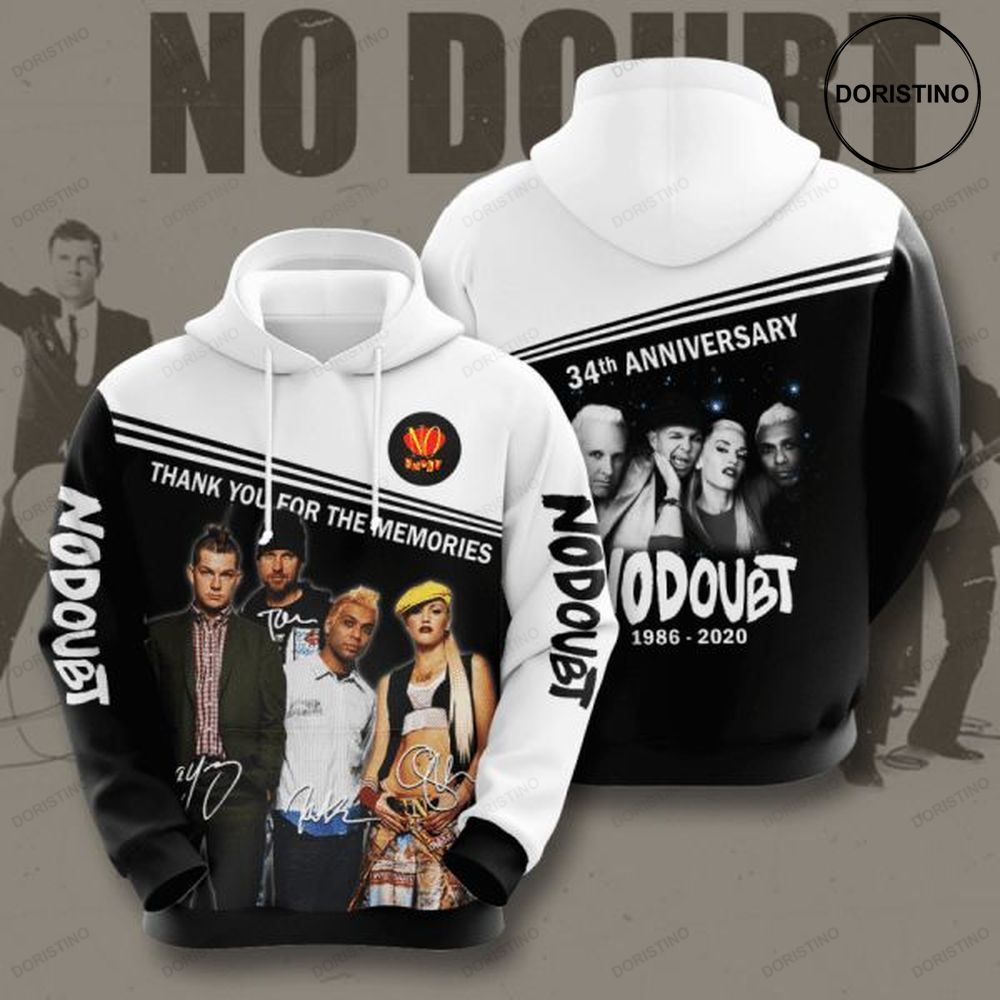 No Doubt 34th Anniversary 1986 2020 Signature Design Gift For Fan Custom Ed Awesome 3D Hoodie