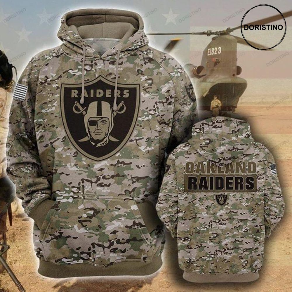 Oakland Raiders Camouflage Veteran Cotton Limited Edition 3d Hoodie